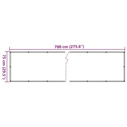 Écran d'intimité de balcon aspect de plante vert 700x75 cm PVC 