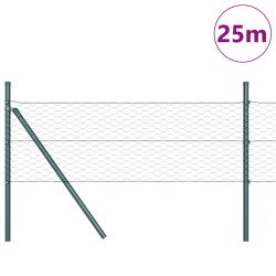 Kit de Clôture Lot de 2 Vert Forêt Acier Revêtu 25 x 0,5 m 