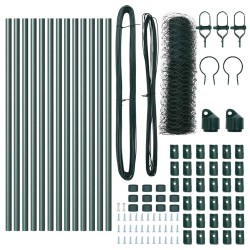 Kit de Clôture Lot de 2 Vert Forêt Acier Revêtu 25 x 0,5 m 