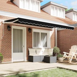 Tissu de remplacement pour auvent pour cadre de 4x2 m Noir 