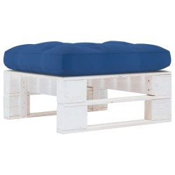 Pouf palette de jardin Bois de pin imprégné de blanc 