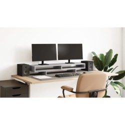 Support de moniteur gris béton 100x27x15 cm bois d'ingénierie 