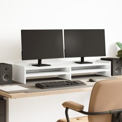 Support de moniteur blanc 100x24x16 cm bois d'ingénierie 