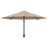 Parasol mural avec LEDs taupe 248 cm 