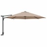 Parasol mural avec LEDs taupe 248 cm 