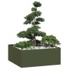 Jardinière vert olive 100x100x40 cm acier 