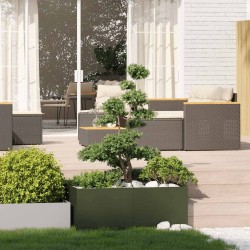 Jardinière vert olive 100x100x40 cm acier 