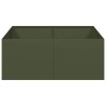 Jardinière vert olive 100x100x40 cm acier 