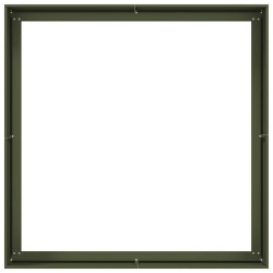 Jardinière vert olive 100x100x40 cm acier 
