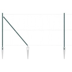 Set de Poteaux de Clôture avec Piques 7 pcs Vert Ø32mm 160 cm 