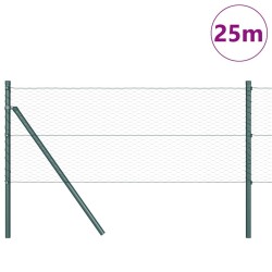 Clôture Hexagonale Verte 0,6x25 m Acier 
