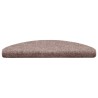 Tapis d'escalier auto-adhésifs 10 pièces 65 x 21 x 4 cm Crème Demi-rond Grand 