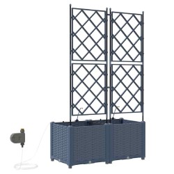 Jardinières de jardin 1 pc Gris 80 x 40 x 142 cm Plastique 