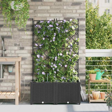 Jardinières de jardin 1 pc Noir 80 x 40 x 142 cm Plastique 