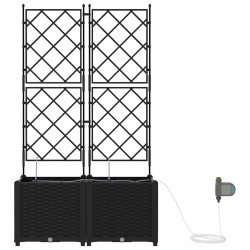 Jardinières de jardin 1 pc Noir 80 x 40 x 142 cm Plastique 