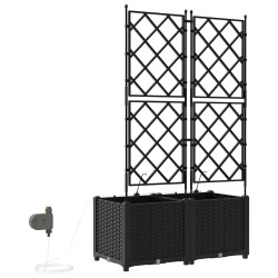 Jardinières de jardin 1 pc Noir 80 x 40 x 142 cm Plastique 