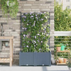 Jardinières de jardin 1 pc Treillis Gris clair 80 x 40 x 142 cm 