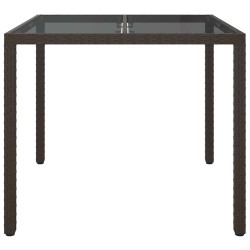 Table de salle à manger Marron 90x90x75 cm Poly Rotin 