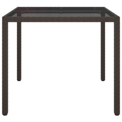 Table de salle à manger Marron 90x90x75 cm Poly Rotin 