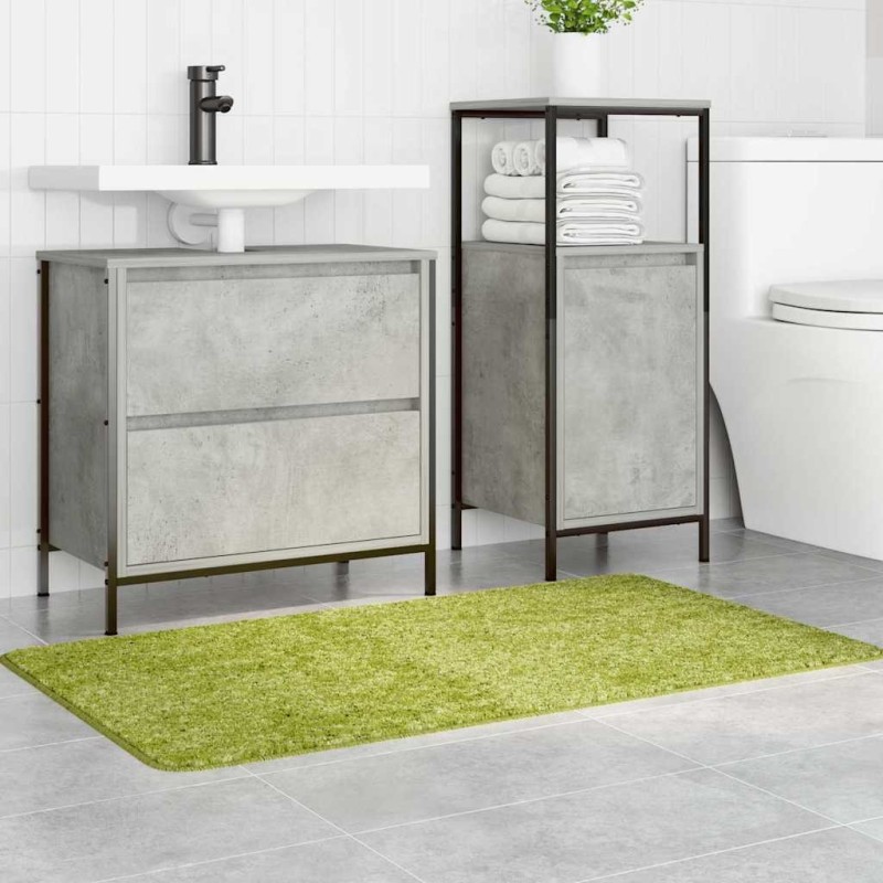 Tapis de bain rectangulaire vert 70x120 cm en polypropylène antidérapant 
