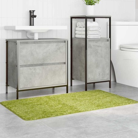Tapis de bain rectangulaire vert 70x120 cm en polypropylène antidérapant 