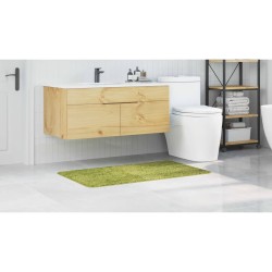 Tapis de bain rectangulaire vert 70x120 cm en polypropylène antidérapant 