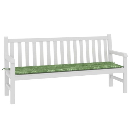 Coussin de banc de jardin Motif de feuille 180x50x4 cm Tissu Oxford 