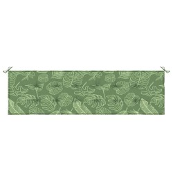 Coussin de banc de jardin Motif de feuille 180x50x4 cm Tissu Oxford 