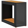 Table d'appoint de jardin dessus en bois noir 100x40x75 cm 