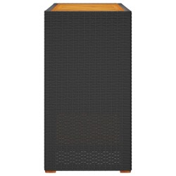 Table d'appoint de jardin dessus en bois noir 100x40x75 cm 