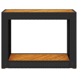 Table d'appoint de jardin dessus en bois noir 100x40x75 cm 