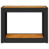 Table d'appoint de jardin dessus en bois noir 100x40x75 cm 