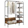 Porte-vêtements avec étagères Chêne fumé 120x44x160 cm Bois d'ingénierie 
