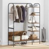 Porte-vêtements avec étagères Chêne fumé 120x44x160 cm Bois d'ingénierie 