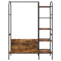 Porte-vêtements avec étagères Chêne fumé 120x44x160 cm Bois d'ingénierie 