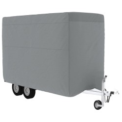 Housse de remorque chevaux gris 334x148x230 cm tissu non tissé 