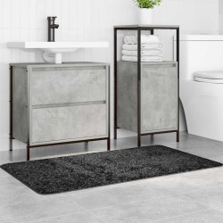 Tapis de bain rectangulaire gris foncé 70x120 cm en polypropylène antidérapant 