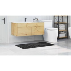 Tapis de bain rectangulaire gris foncé 70x120 cm en polypropylène antidérapant 