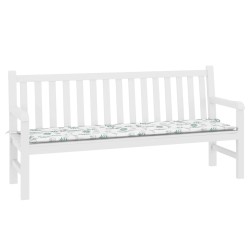 Coussin de banc de jardin avec motif de feuilles - 180x50x4 cm, fabriqué en tissu Oxford 