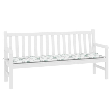 Coussin de banc de jardin avec motif de feuilles - 180x50x4 cm, fabriqué en tissu Oxford 