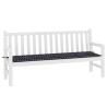 Coussin de Banc de Jardin - Motif à Carreaux Noirs - 180 x 50 x 4 cm - Tissu Oxford 