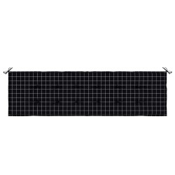 Coussin de Banc de Jardin - Motif à Carreaux Noirs - 180 x 50 x 4 cm - Tissu Oxford 