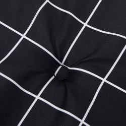 Coussin de Banc de Jardin - Motif à Carreaux Noirs - 180 x 50 x 4 cm - Tissu Oxford 