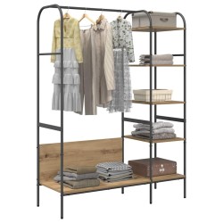 Porte-vêtements avec étagères Chêne 120x44x160 cm Bois d'ingénierie 