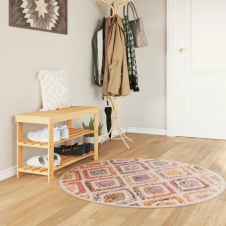 Tapis lavable multicolore Ø 120 cm antidérapant 