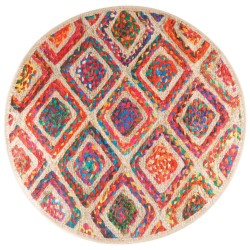 Tapis lavable multicolore Ø 120 cm antidérapant 