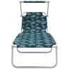 Chaises Longues Pliantes 2 pcs avec Motif de Feuille 600D Tissu Oxford 