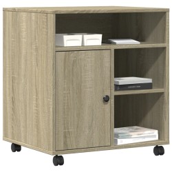 Support d'imprimante avec roulettes chêne sonoma 60x50x67 cm 