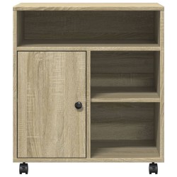 Support d'imprimante avec roulettes chêne sonoma 60x50x67 cm 