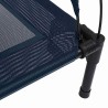 Lit pour chien surélevé avec toit amovible Bleu marine L Acier 